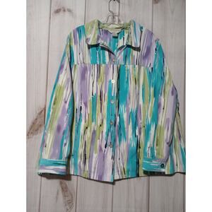 Allison Daley Blazer Ladies 22W Blue‎ Purple Light Weight